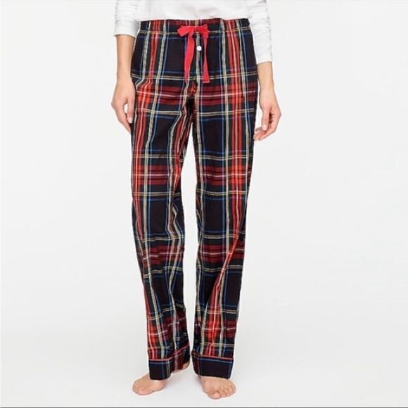 👠J Crew black, red and green plaid cotton pj pants S - Picture 1 of 6